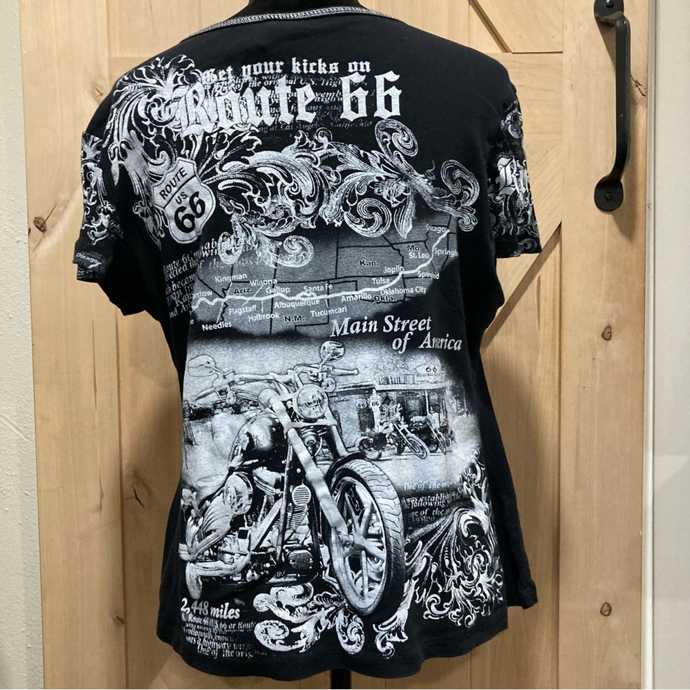 Route 66 Graphic T-Shirt Big Bang Made in USA XL Motorcycle - Picture 2 of 16